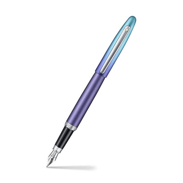 Sheaffer VFM 9430 Expressions Blue and Purple Pearlised Gradient Fountain Pen with Chrome-Plated Trims for wholesale by Sheaffer Pens