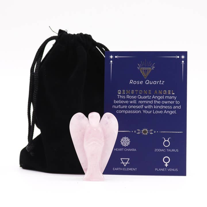 Ancient Wisdom – wholesale Spiritual stone/crystal – Gemstone Angel - Rose Quartz 50mm0