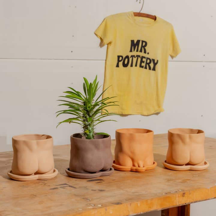 GROUPPARTNER - Wholesale Plant Pot - 5" Terra-Cotta booty pot (With Saucer)