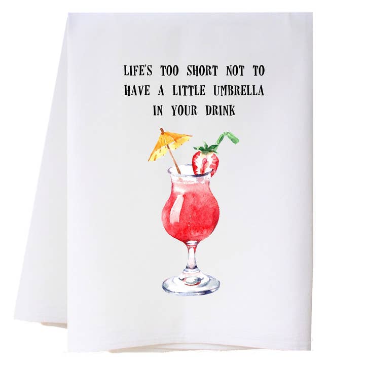 Little Umbrella Kitchen Towel for wholesale by Cora & Pate