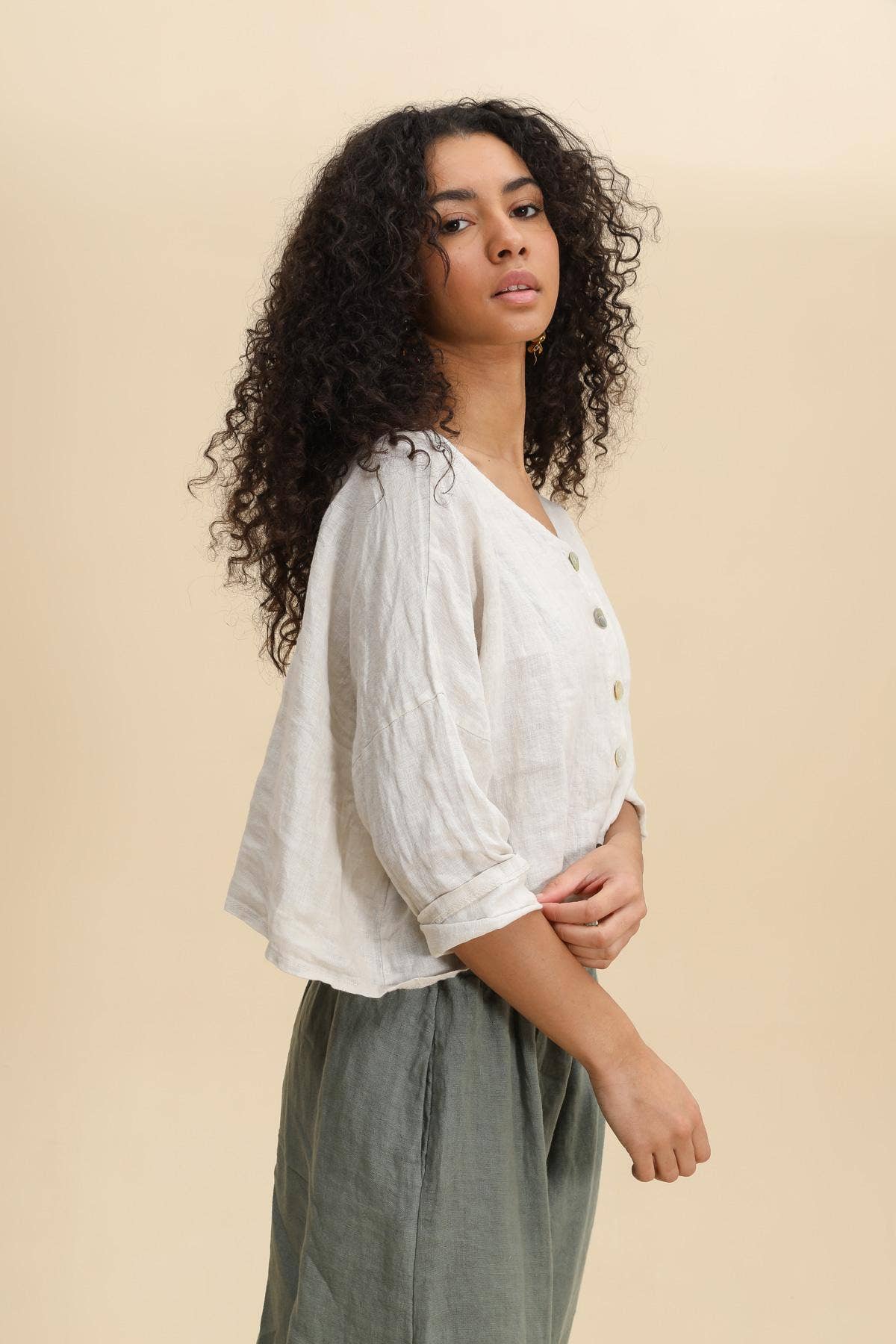 la maison des fibres naturelles - Wholesale Jacket - Women's - 3/4 sleeve linen jacket 906 100% linen3