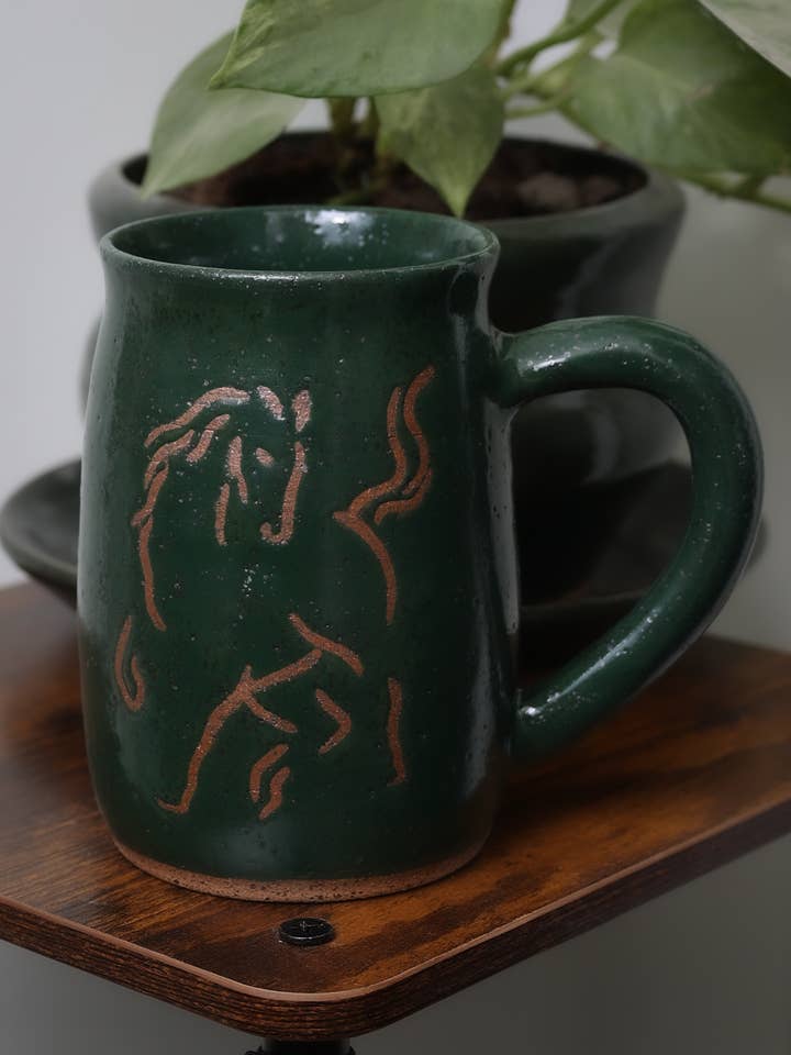 Artisan Nature Mug- Running Free Horse Mug for wholesale by Sawdust and Clay