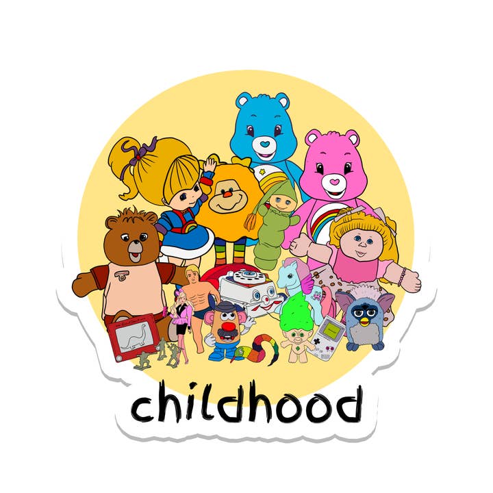 Childhood Toys | Nostalgia | Waterproof Sticker | 3" for wholesale by Rebel and Siren Stickers