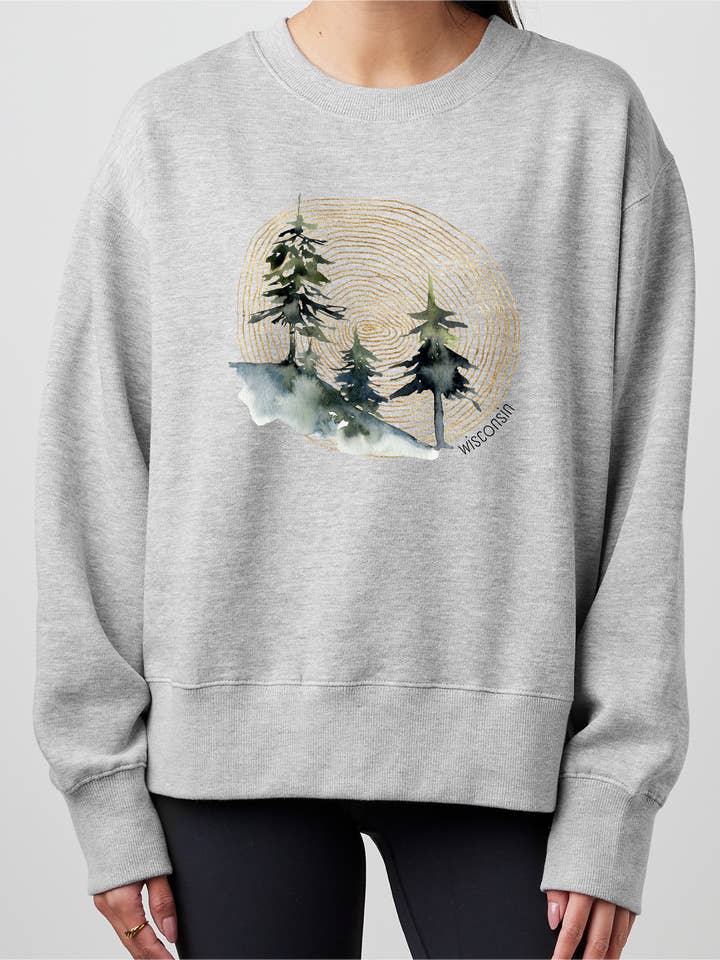 MT Brand Apparel - Wholesale Graphic Sweatshirt - Women's - Living Lines Customizable -Ladies Boxy Crew Neck Pullover