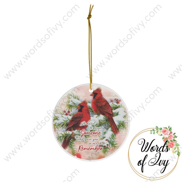 Adorno navideño de cerámica con diseño de cardenal difícil de olvidar a alguien para venta al por mayor de Words of Ivy