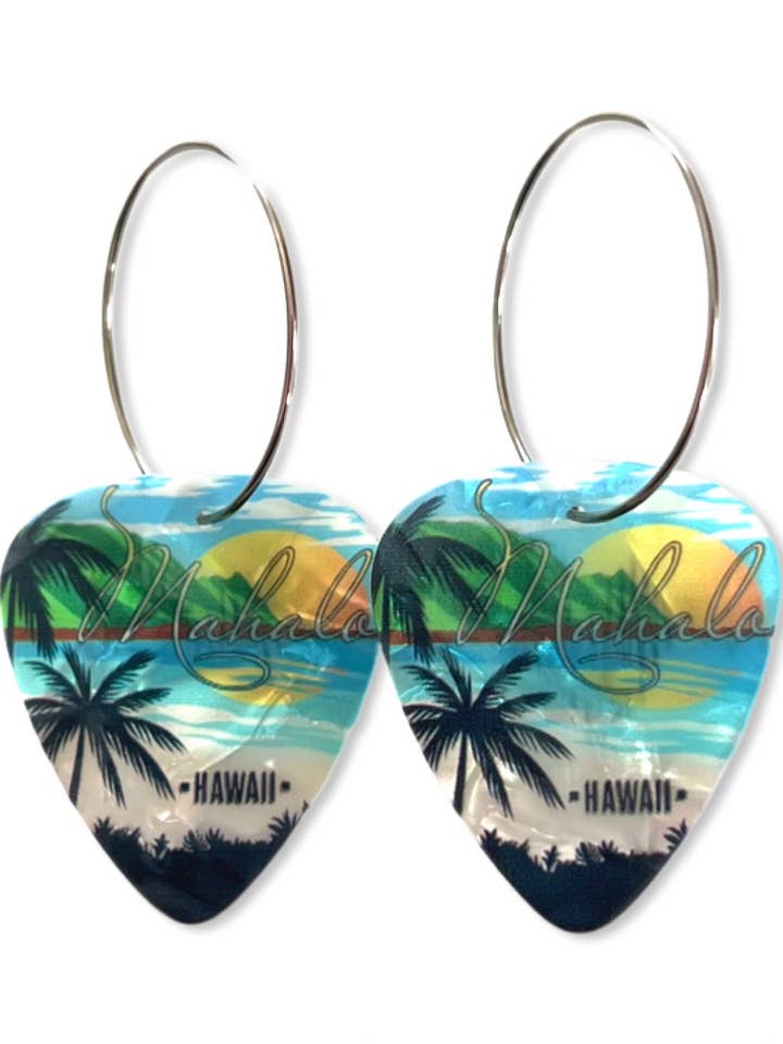 Mahalo Hawaii Beach enkelvoudige plectrumoorbellen voor wholesale door Groupie Love