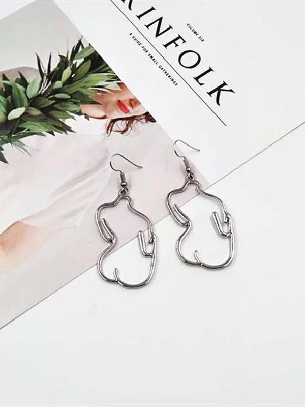 Silver Abstract Body Earrings for wholesale by PTSFeminist