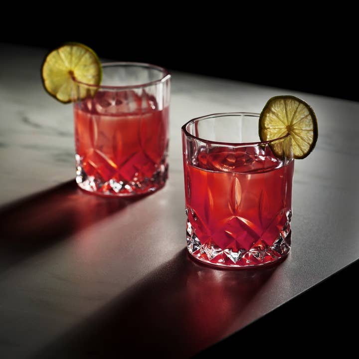 Viski - Wholesale Cocktail/Liquor Glass - Admiral™ Stemless Crystal Lowball Tumblers Set of 23