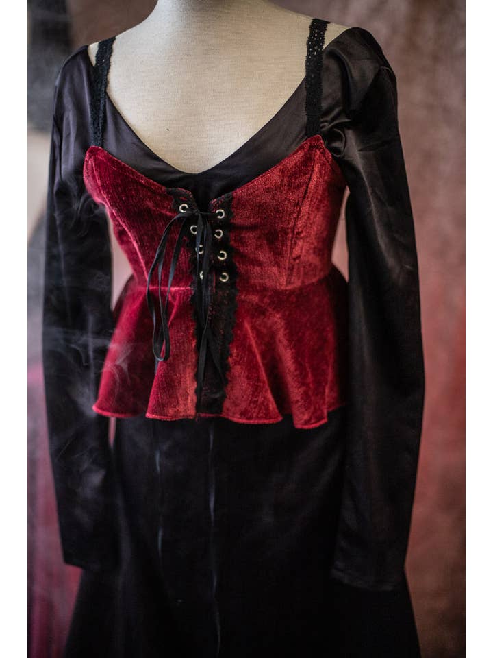 Costurero Real - Wholesale Costume - Women's - Red Velvet Corset bodice, Tapestry Victorian Gothic vampire6