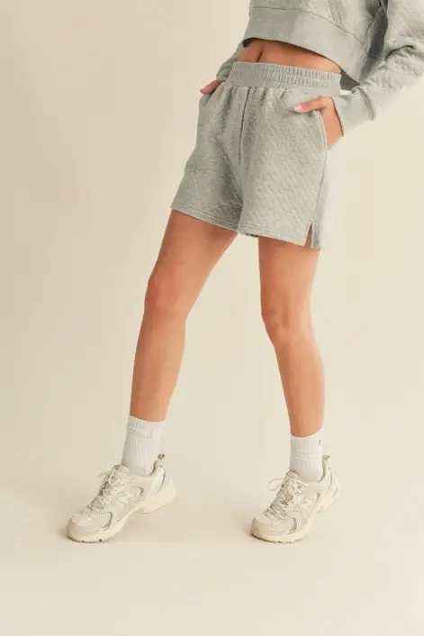 Grey Quilted Boxing Shorts for wholesale on Faire7