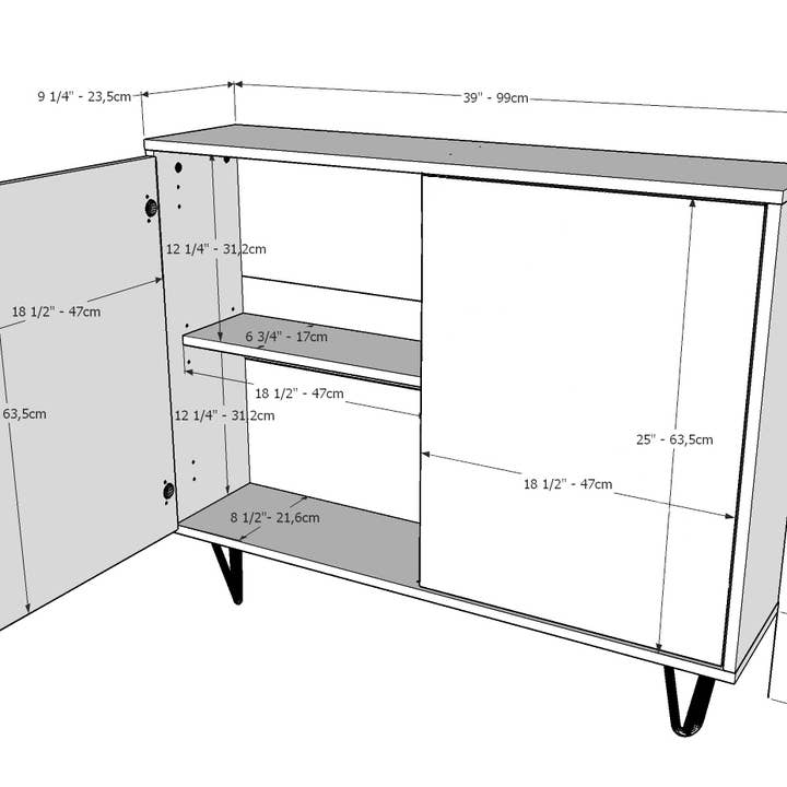 Nexera - Wholesale Cabinet - Nexera 132231 Slim 2-Door Storage Cabinet, Walnut