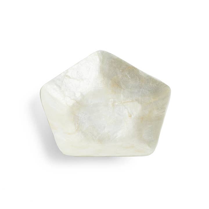 ByBazz - Wholesale Decorative Plate/Dish/Bowl - Schaaltje Schelp Capiz S Wit12