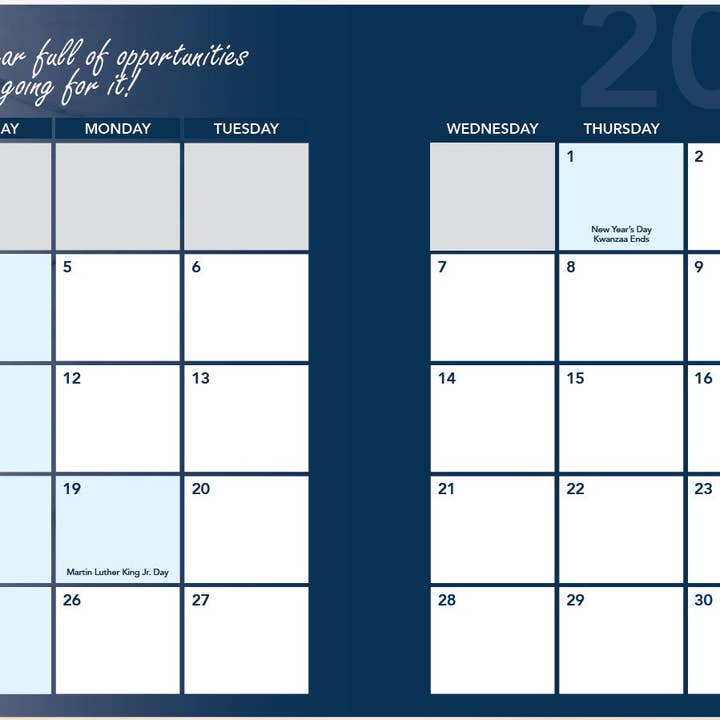 RE-FOCUS THE CREATIVE OFFICE - Wholesale Calendar - 2026 ANNUAL CALENDAR BUNDLE! 3 PACK, One each of Black, White, and Purple6