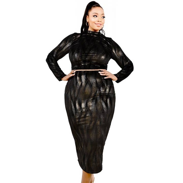 PLUS LUXE ILLUSION METALLIC SET voor wholesale door Esmeray Clothing