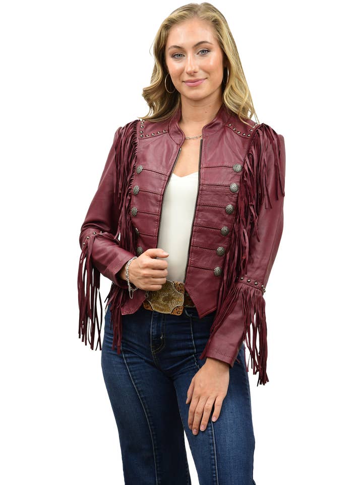 Liberty Wear Apparel - Wholesale Leather Jacket - Women's - 9842 - Fringe You Jacket3