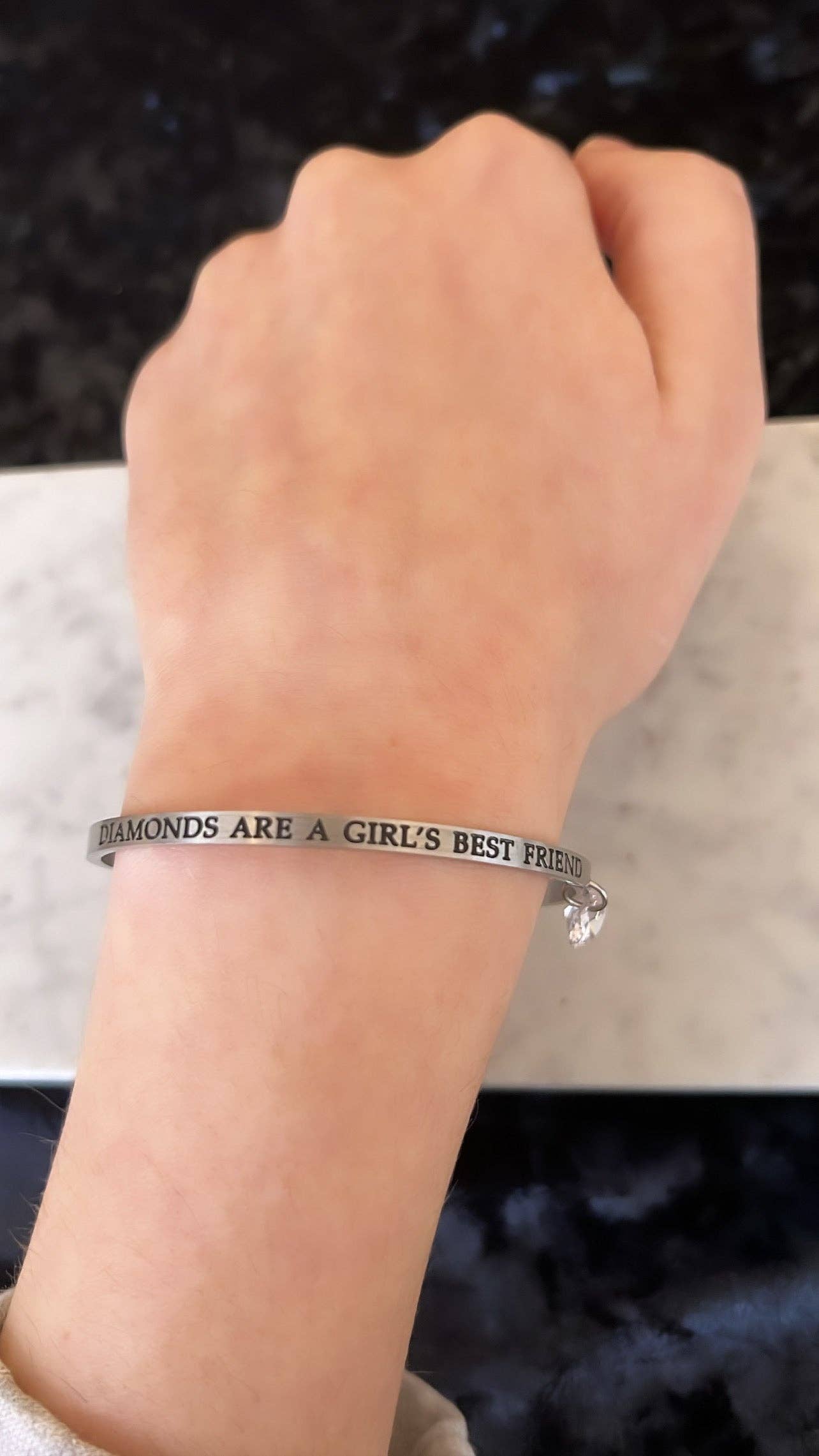 TheHonestJeweler – wholesale Charm/dangle bracelet – "Diamonds Are A Girls Best Friend" Intuitions Bracelet2