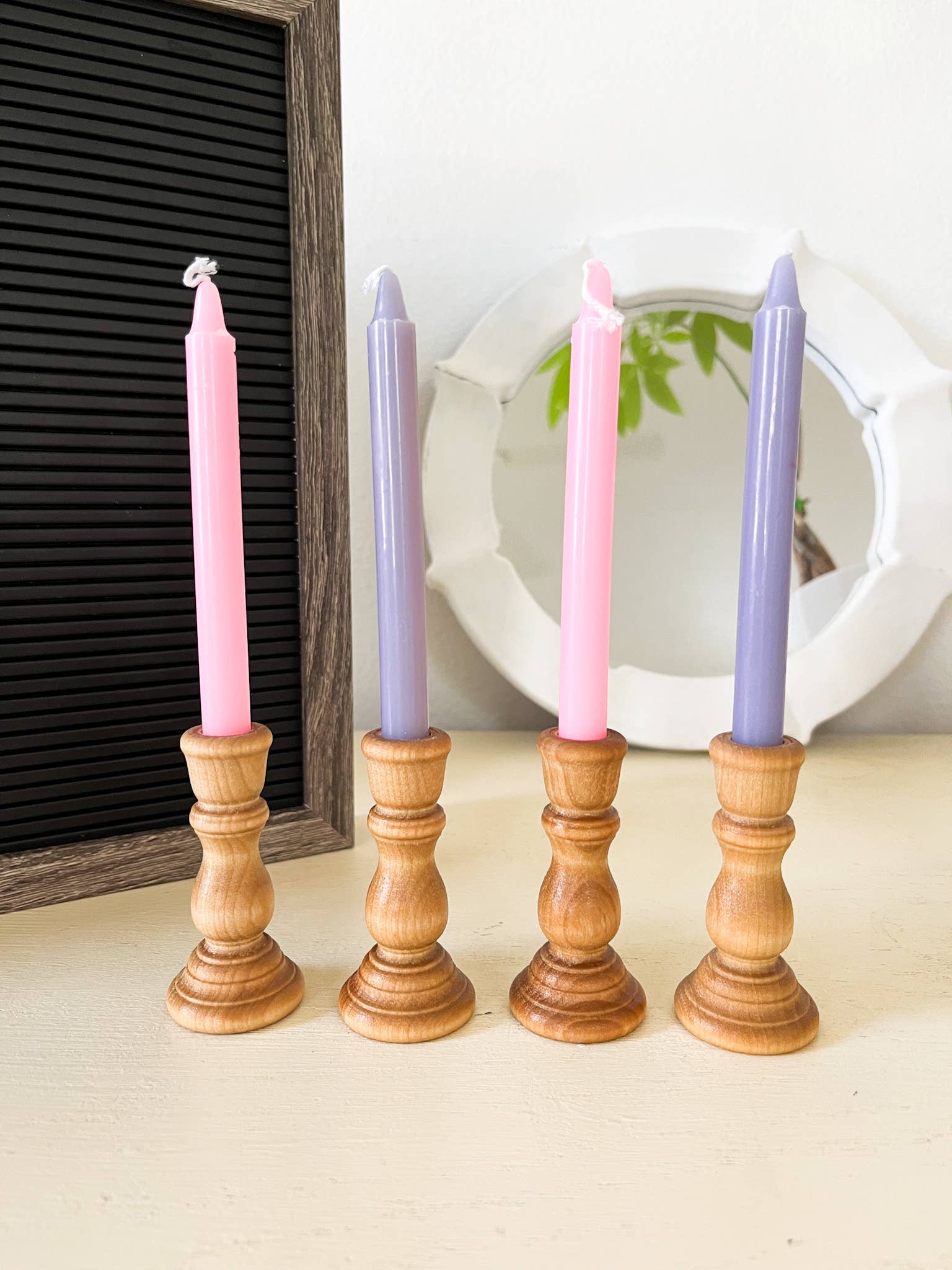 mallyshop – Suporte de vela por atacado – Mini castiçais de madeira para velas3