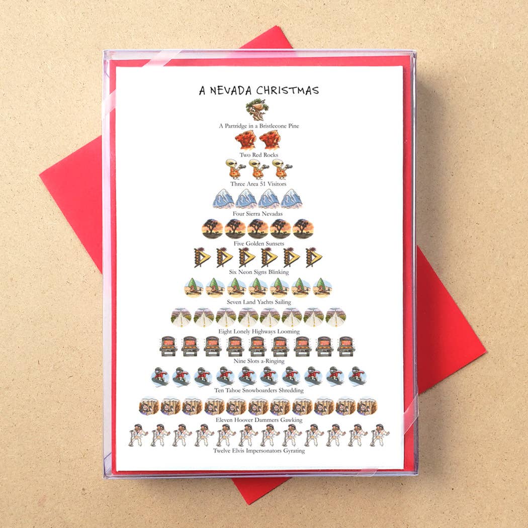 Allport Editions – Großhandel Weihnachtskarte – „Staaten: 12 Days of Christmas“ -Boxkarten — ALLE 50 BUNDESSTAATEN!18