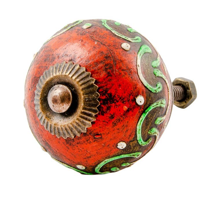 Namaste - Wholesale Knob/Pull - Ceramic Hand Painted Antique Finish Door Knob0