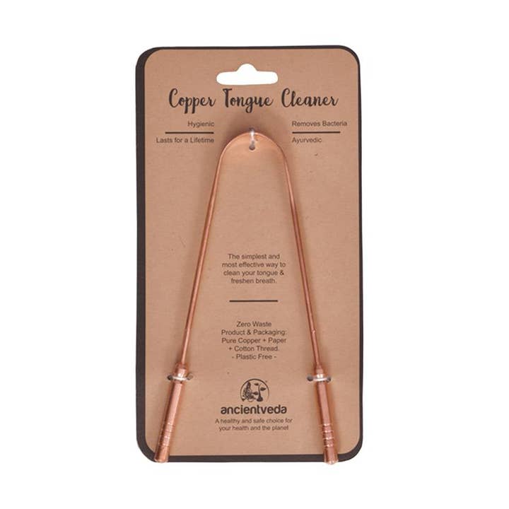 Ancientveda - Wholesale Tongue scraper - Cooper Tongue Cleaner with handle0