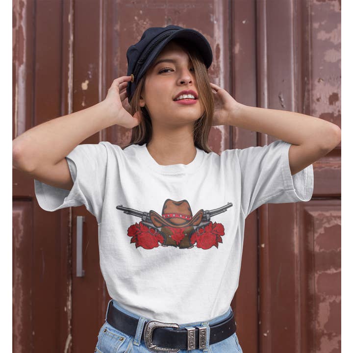Tidal Colors - Venta al por mayor Camiseta estampada - Mujer - Camiseta Cowboy Rose
