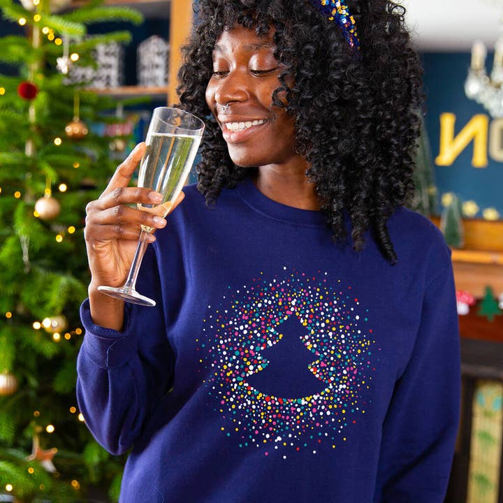 Christmas Tree Confetti Scatter Sweatshirt Jumper for wholesale by Ellie Ellie LTD
