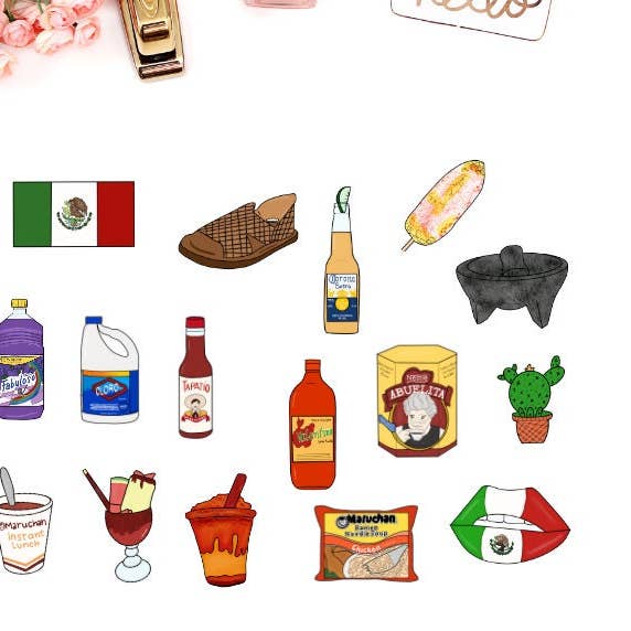 Mexican Goodies Pt. 2 Diecuts/Vinyl Stickers Planner Accessories for wholesale by Wild & Wicked Designs