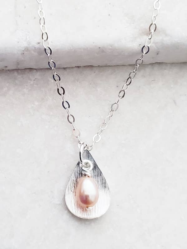 Pink Pearl Petal Necklace for wholesale by Sosie Designs