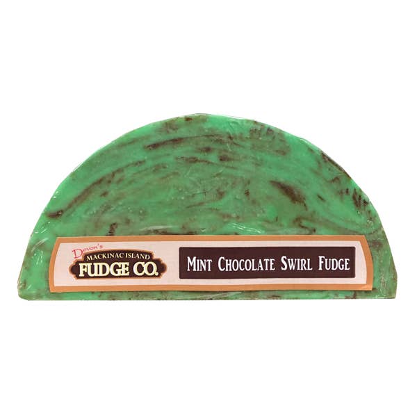 Mint Chocolate Swirl Fudge 5,5 oz voor wholesale door Devons Mackinac Island Fudge