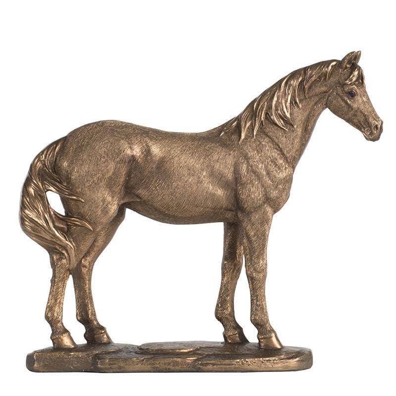 A&B Home Group Inc. – Estatueta decorativa por atacado – Estátua de Cavalo em Pé Rústica de Poliresina 8,5x2,5x7" - Cobre2