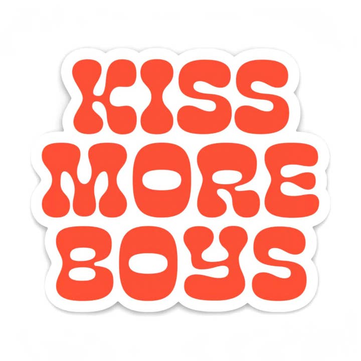 Kiss More Boys Sticker for wholesale by The Little Gay Shop