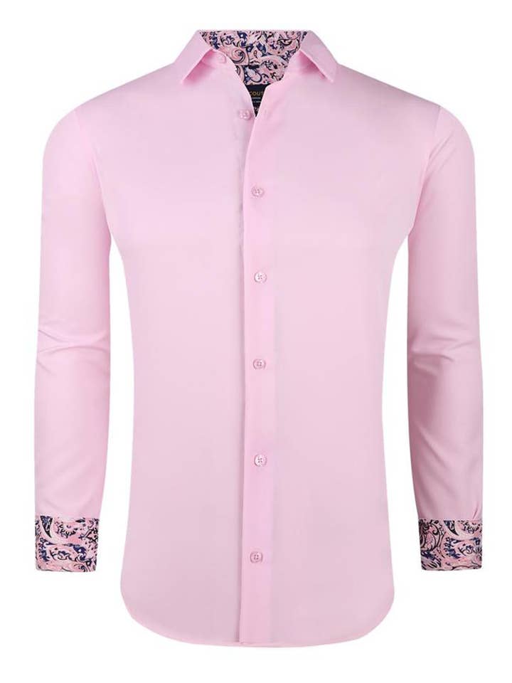 4-vejs Stretch Solid Performance Shirt Pink for engroshandel hos Suslo Couture