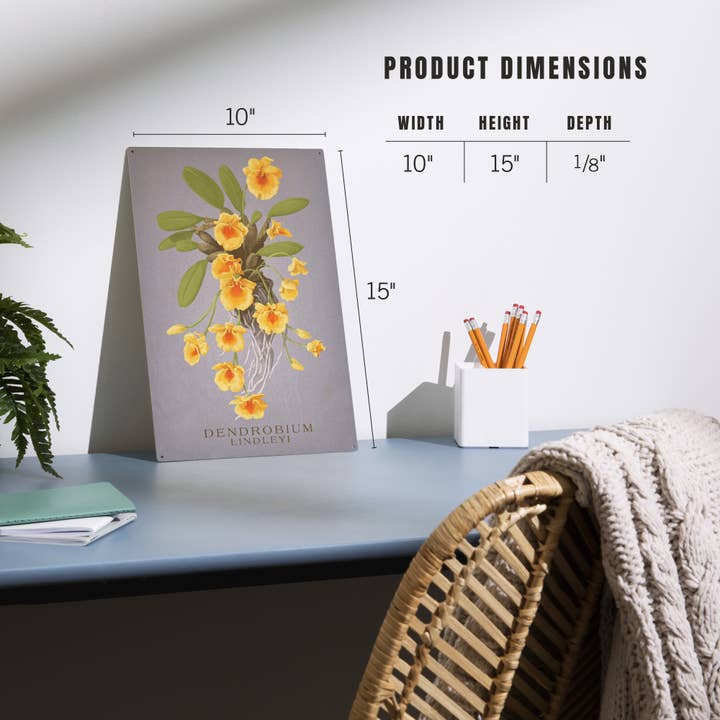 Lantern Press - Wholesale Wood wall art - WOOD SIGN ART Dendrobium lindleyi Orchid Vintage Flora5