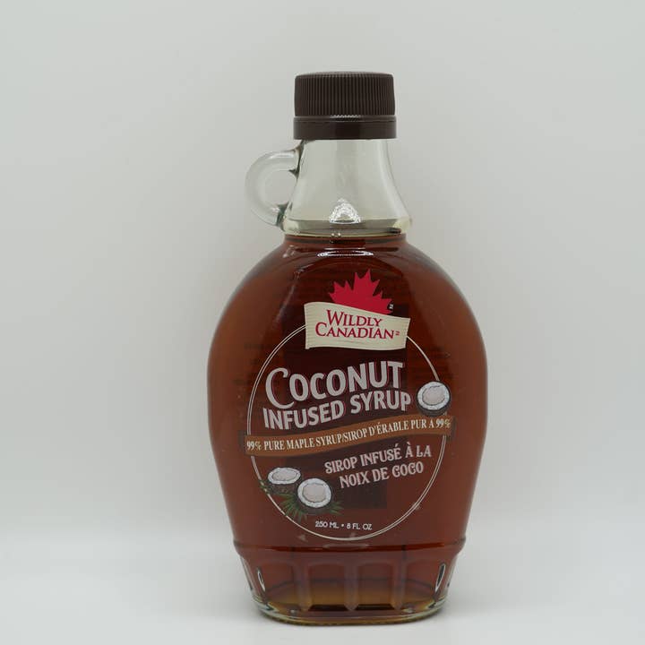Coconut Infused Maple Syrup for wholesale by Wildly Canadian