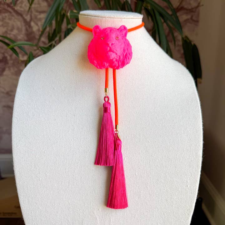 Tiger Bolo Neon Pink with Neon Orange & Fuchsia for wholesale by Rahya Jewelry Design