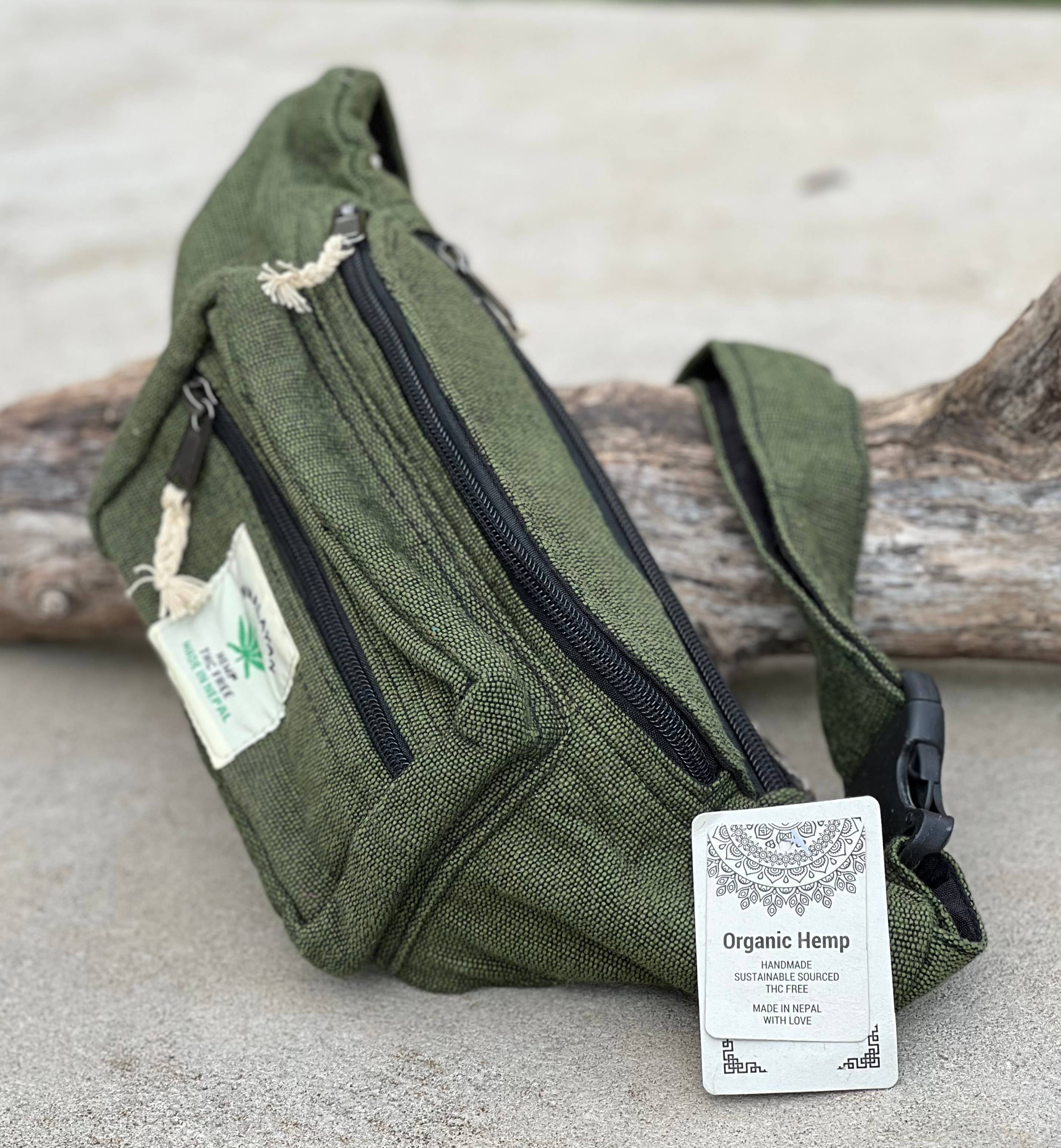 Lungta Imports - Wholesale Belt Bag - Women's - Eco-Friendly Boho Hippie Style Hemp Fanny Pack Hip Waist Bag18