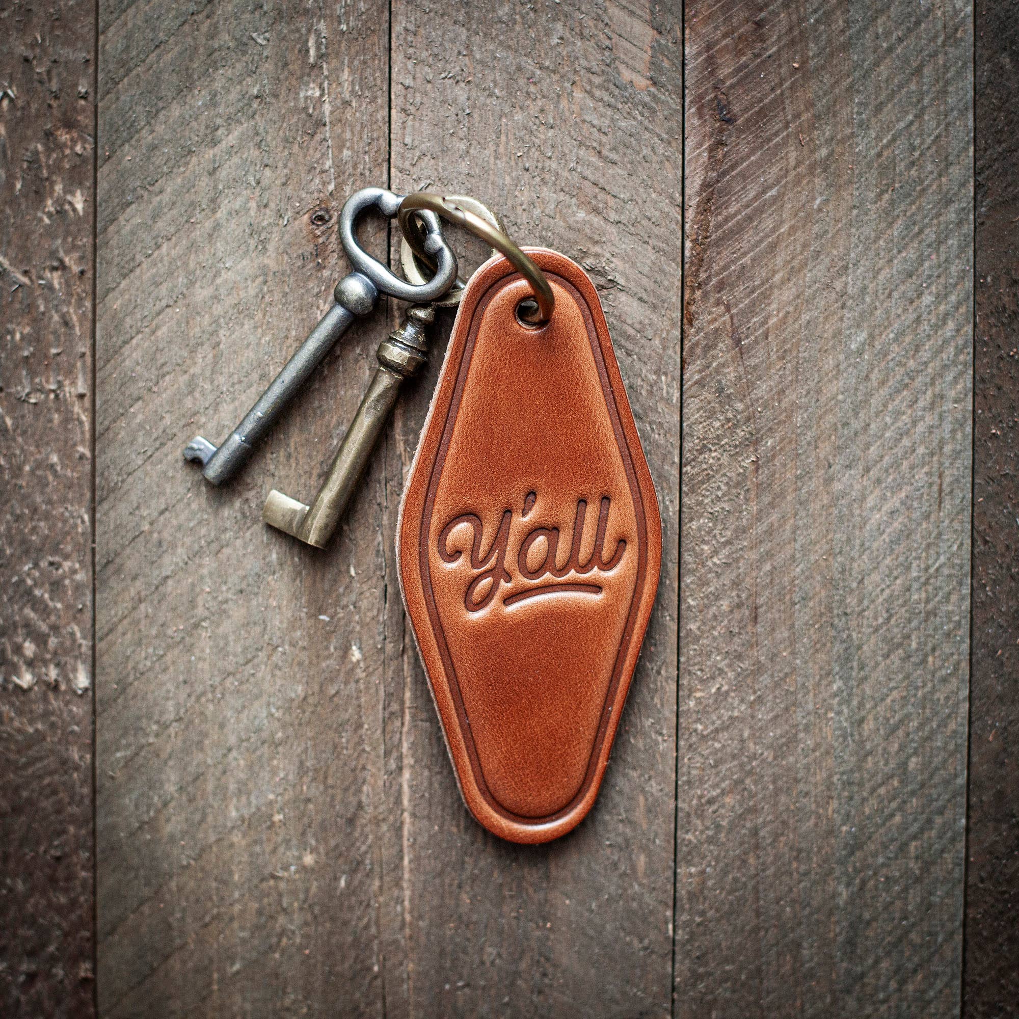 Sugarhouse Leather - Wholesale Keychain - Unisex - Y'all Leather Keychain Motel Style