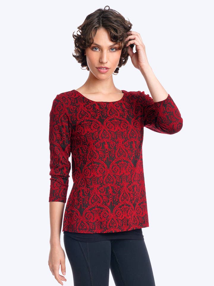 Tianello "Tixati" Knit Jersey Jacquard "Ballet" Tee for wholesale by Tianello