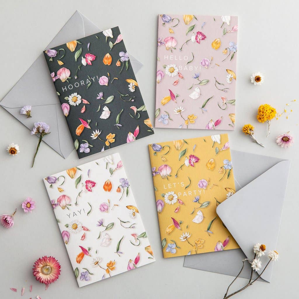 Catherine Lewis Design - Wholesale Babykaartje - Bloemblaadje Confetti - Hallo baby!2