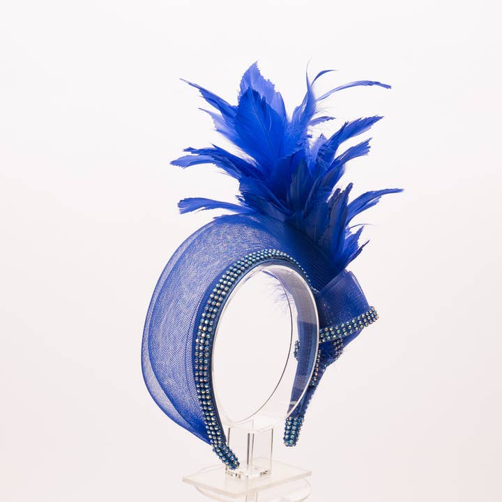 KaKyCo - Wholesale Fashion Headband - Women's - Feather, Rhinestone, Crinoline Embellished Headband | AJ849H13