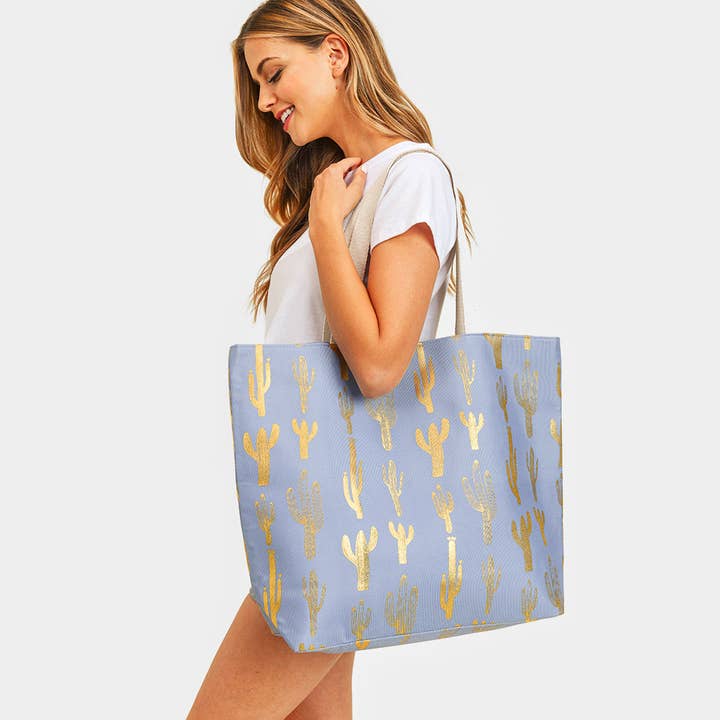 Sensibling Corp. - Wholesale Beach Bag - Cactus Foil Beach Bag