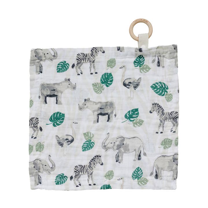 Jungle Classic Muslin Teether Blanket for wholesale by Bebe au Lait