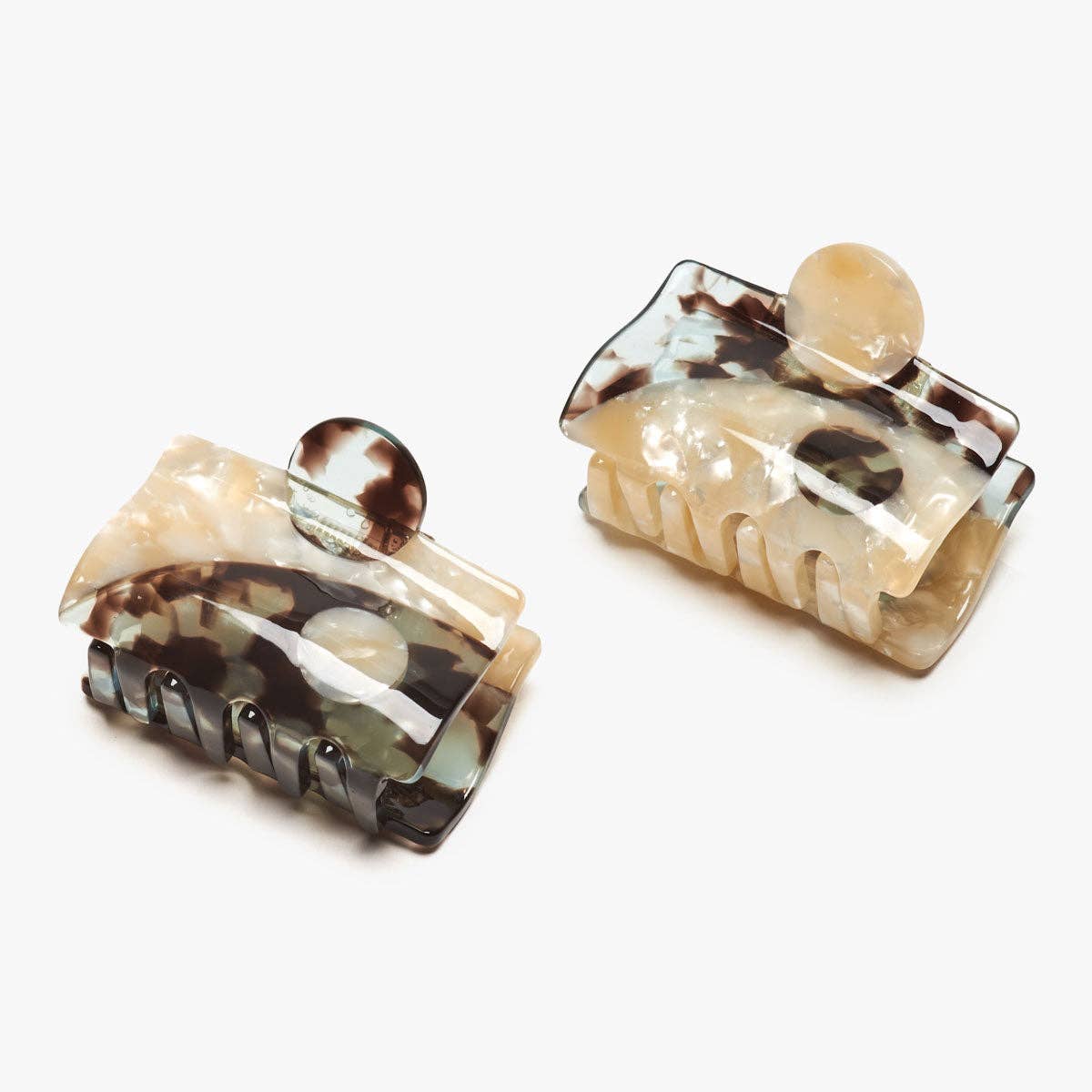 WINONA IRENE - Venta al por mayor Horquilla para el pelo - Mujer - Set de garras pequeñas Yin Yang de acetato con forma de caparazón de tortuga azul1