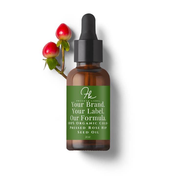 100% Organic Cold-Pressed Rose Hip Seed Oil for wholesale by FK Private Label Labs