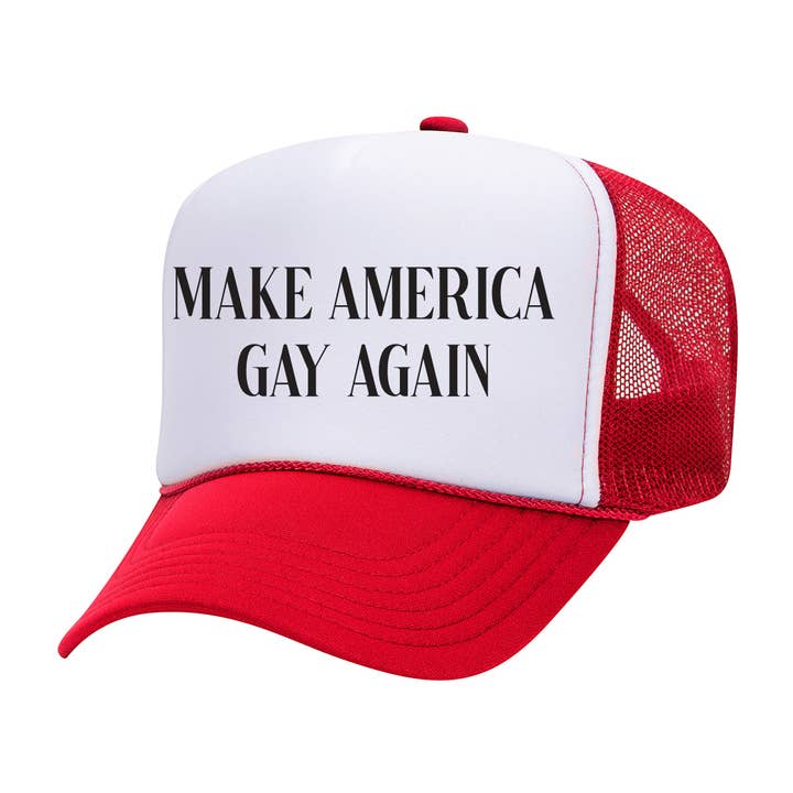 Lucky Luna Apparel - Vente Casquette de camionneur – unisexe - Casquette de camionneur Make America Gay Again3