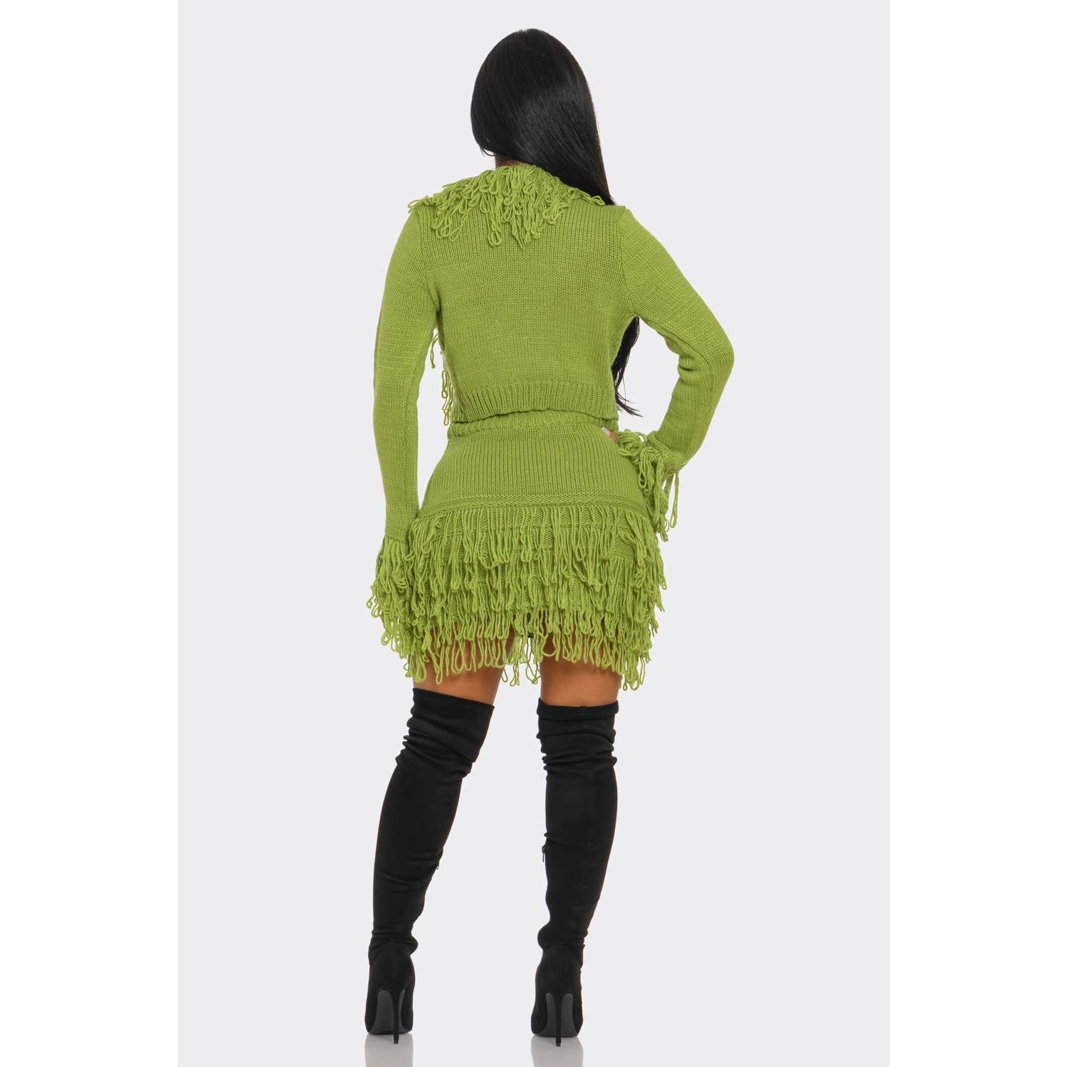 DORCAS - Wholesale Top & Skirt Set - Women's - Fringe Sweater Skirt Set19