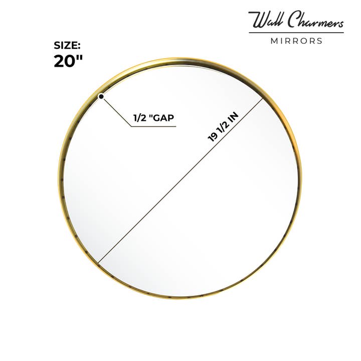 Wall Charmers - Wholesale Wall Mirror - Round Gold Bathroom Mirror 20”3