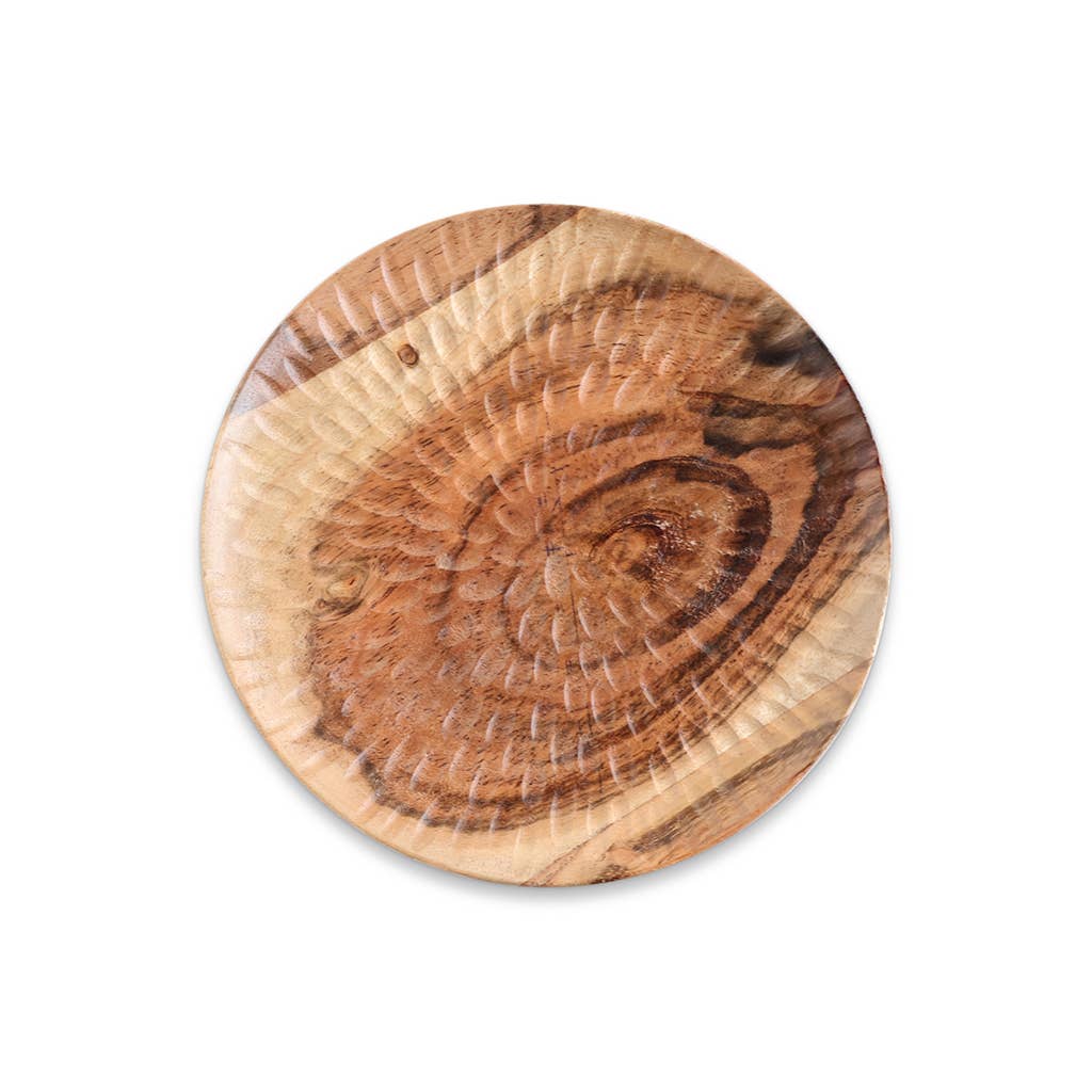 Opjet Paris - Wholesale Decorative Plate/Dish/Bowl - Hammered Wood Bowl D15 H1.5cm0