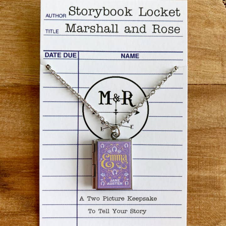 Marshall and Rose - Wholesale Pendant/Charm Necklace - Book Locket Emma - Lilac Filagree