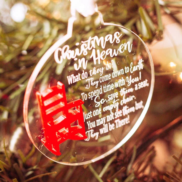 Christmas in Heaven Clear Acrylic Ornament for wholesale by The Scarlett Butterfly